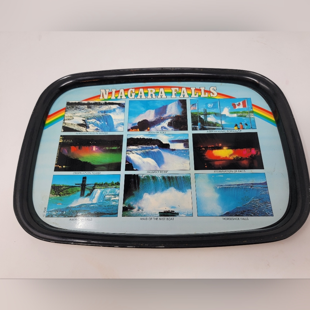 Vintage Niagara Falls Souvenir Metal Serving Dinner Style Collectible Tray